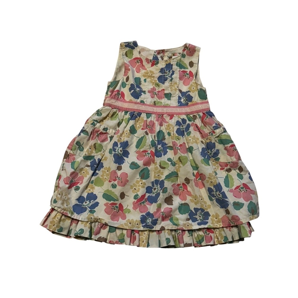 Genuine Kids from OshKosh Toddler Dress 18M Floral‎ Sleeveless Ruffle Hem Party